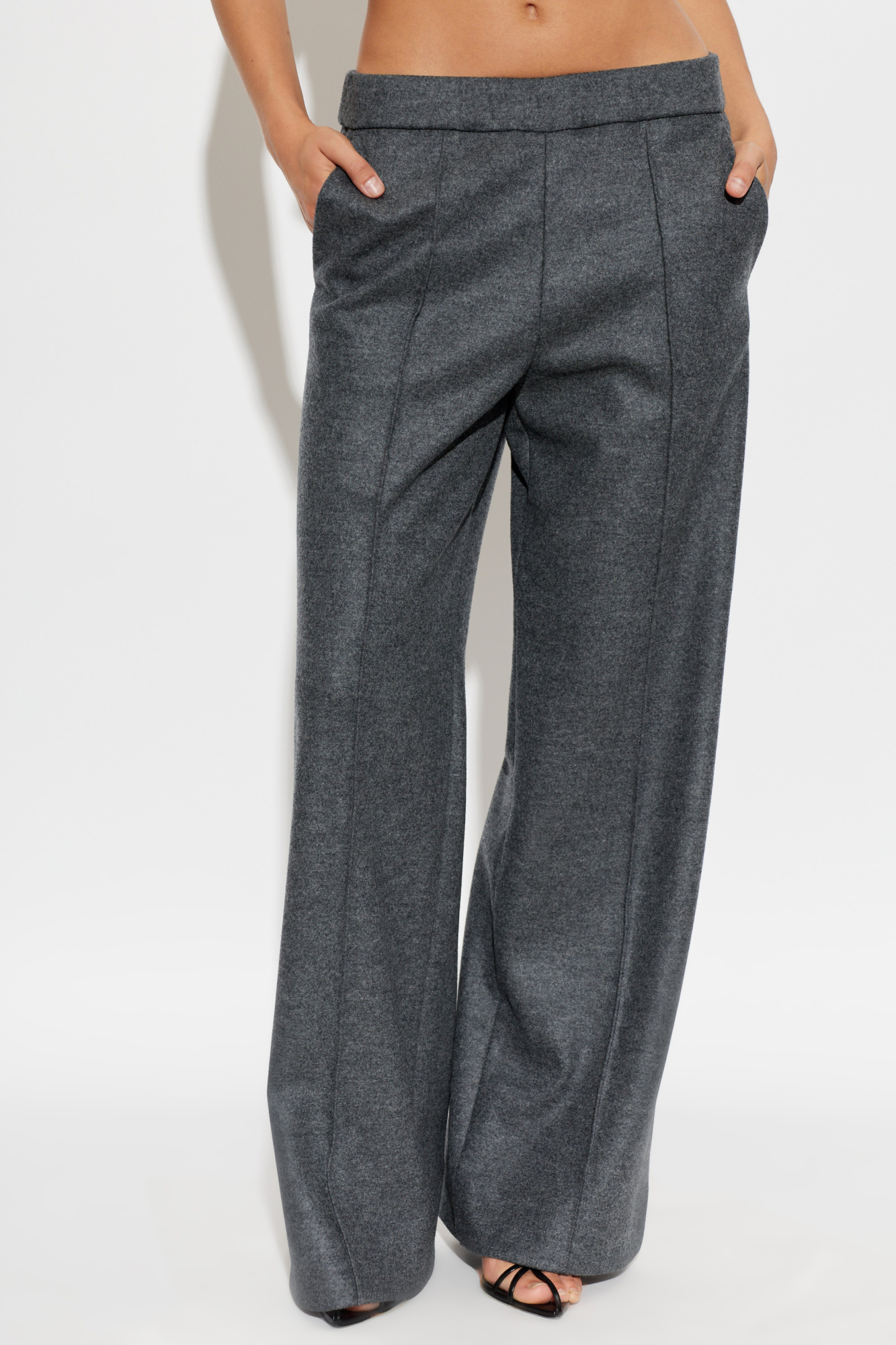 JIL SANDER Wool pants with stitched seams on the legs | Women's